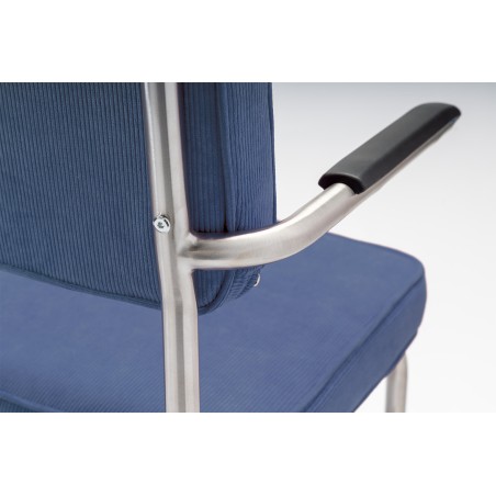 Bruut Ridge Rib stoel met arm Staalblauw geborsteld RVS (mat) detailfoto