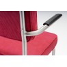 Bruut Ridge Rib stoel met arm Rood geborsteld RVS (mat) detailfoto