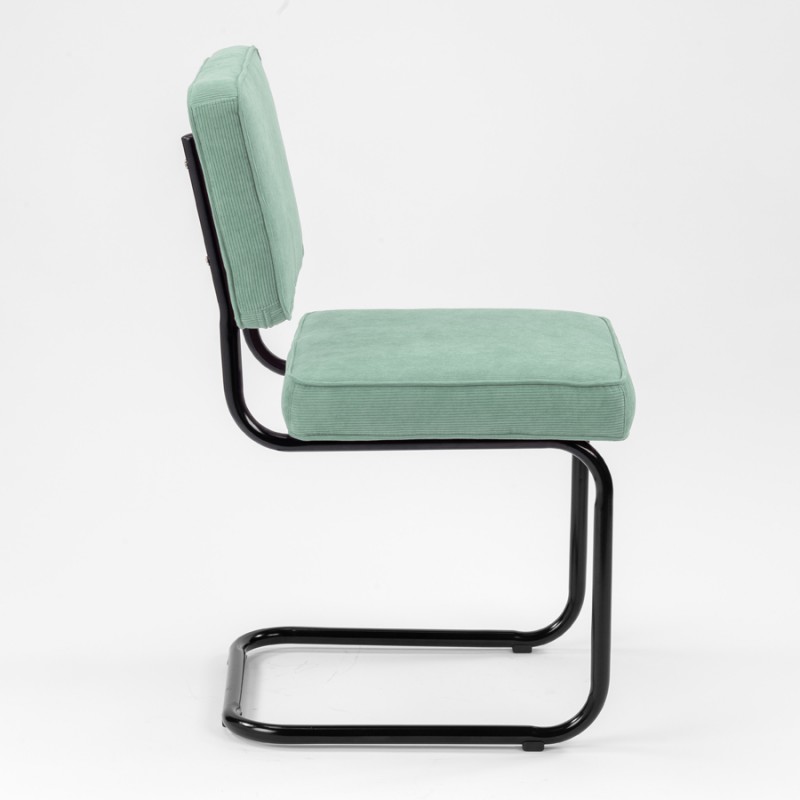 Bruut Ridge Rib stoel oud groen zwart frame