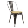 Tolix chair Metaal met houten zitting