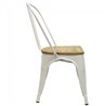 Tolix chair Wit met houten zitting