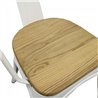 Tolix armchair Wit met houten zitting