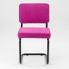 Bruut Ridge Rib stoel roze (zwart frame)