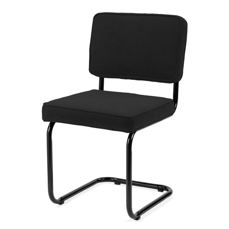 Meestal Onverenigbaar Corporation Bauhaus Rib Stoel zwart eetkamerstoel/kantoorstoel met zwart frame