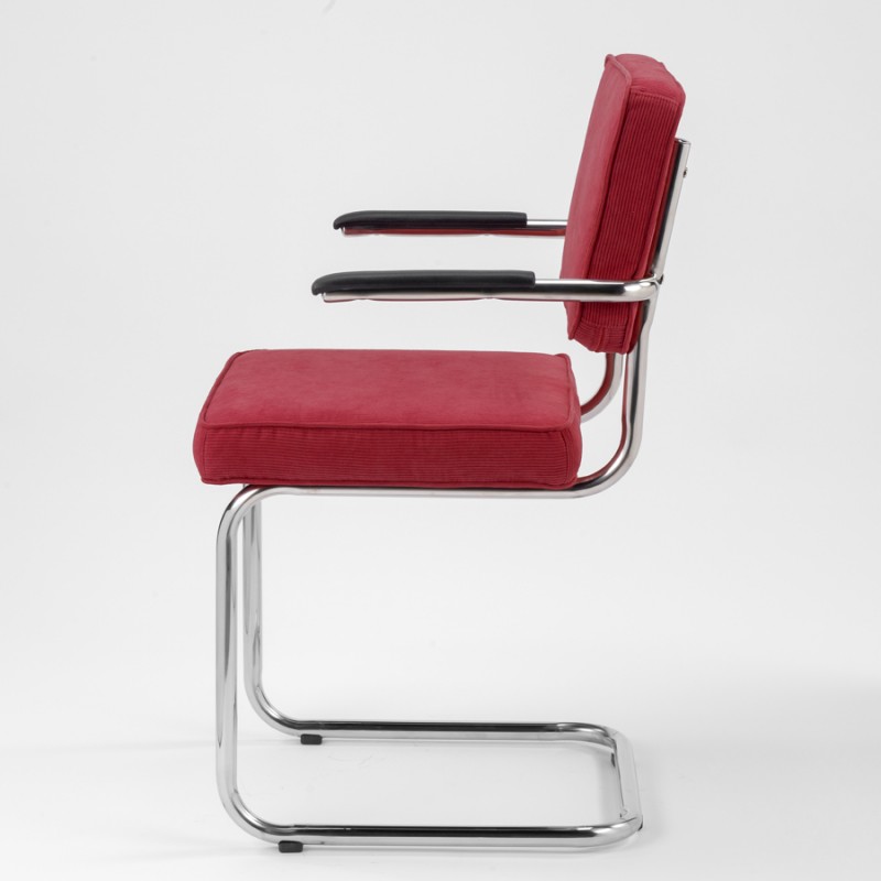 Bruut Ridge Rib stoel met arm Rood