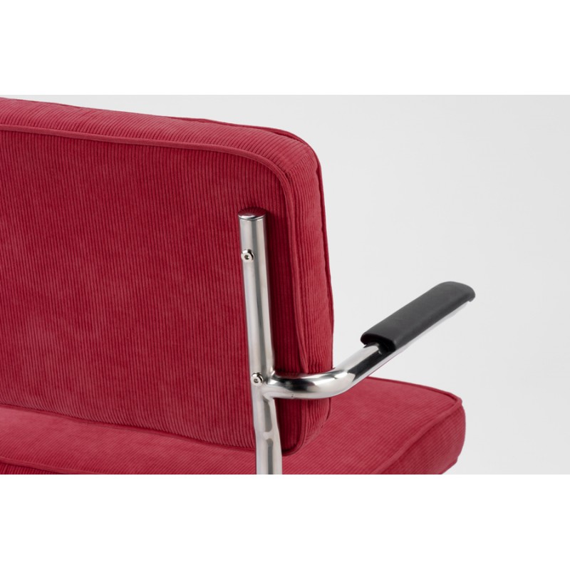Bruut Ridge Rib stoel met arm Rood
