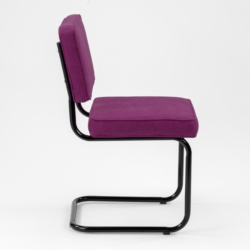 Bruut Ridge Rib stoel Violet zwart frame