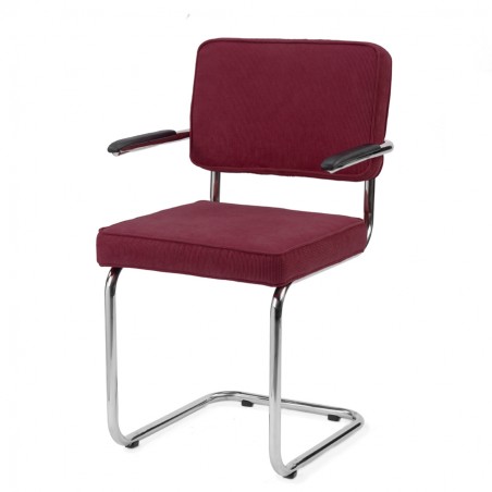 Bruut Ridge Rib stoel met arm Bordeaux