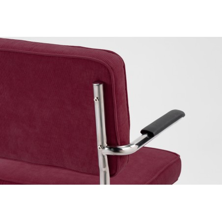 Bruut Ridge Rib stoel met arm Bordeaux