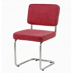 Bruut Ridge Rib stoel rood geborsteld RVS