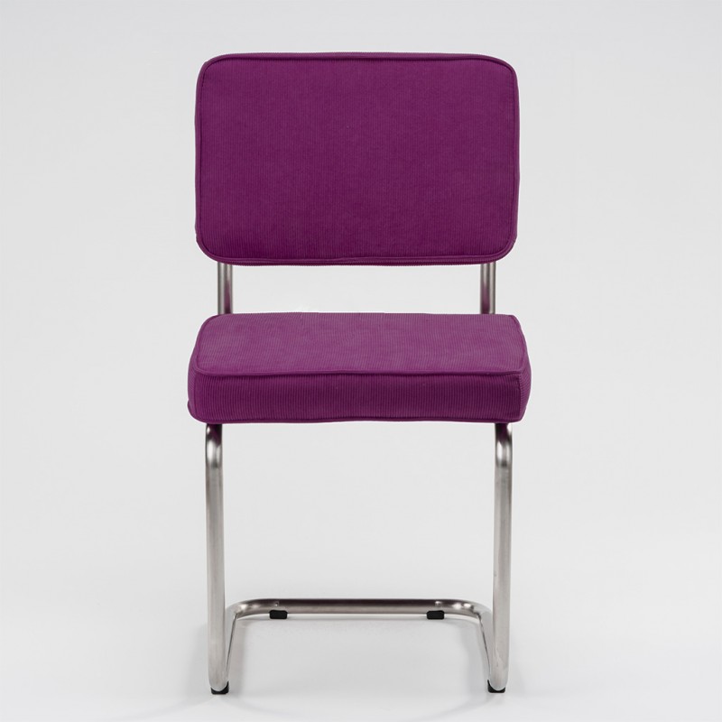 Bruut Ridge Rib stoel violet geborsteld RVS