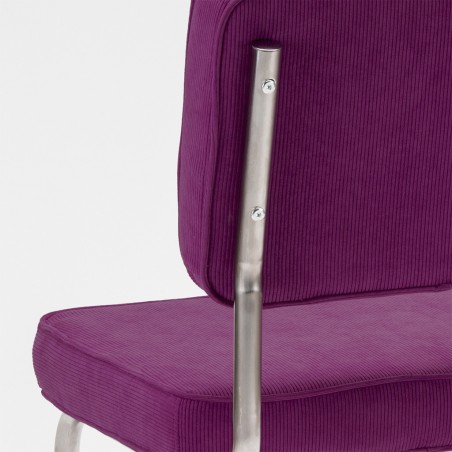 Bruut Ridge Rib stoel violet geborsteld RVS