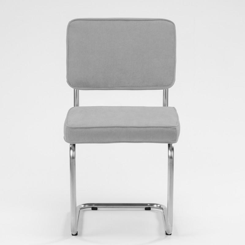 Bruut Ridge Rib stoel grijs geborsteld RVS