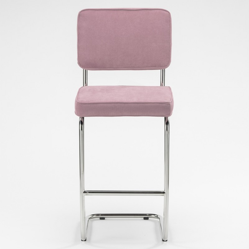 Bruut Ridge Rib barkruk oud roze RVS