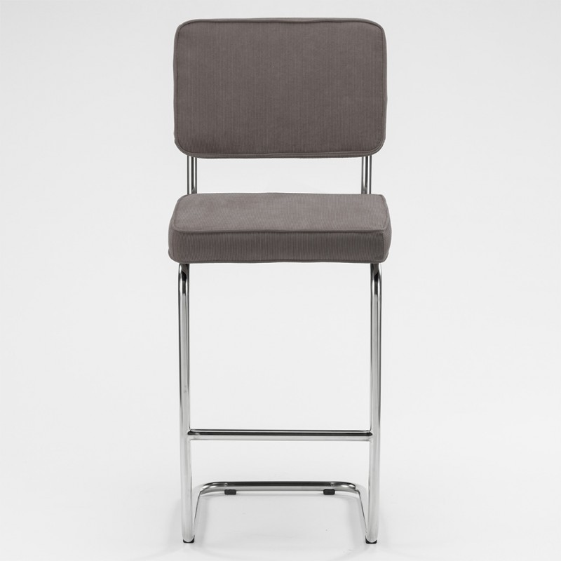Bruut Rib barstoel antraciet RVS