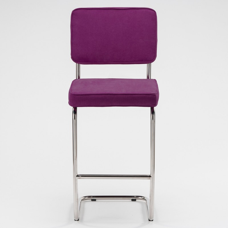 Bruut Ridge Rib barstoel violet RVS