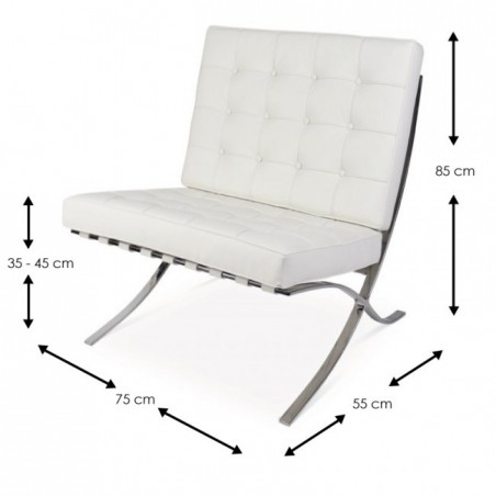 Paviljoen Chair Rundleer Wit