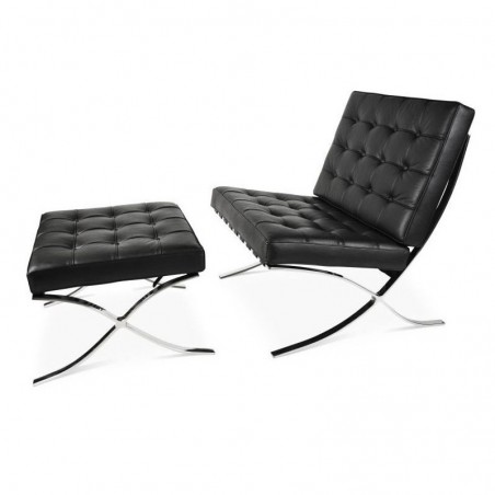 Barcelona Chair Set Zwart - Premium