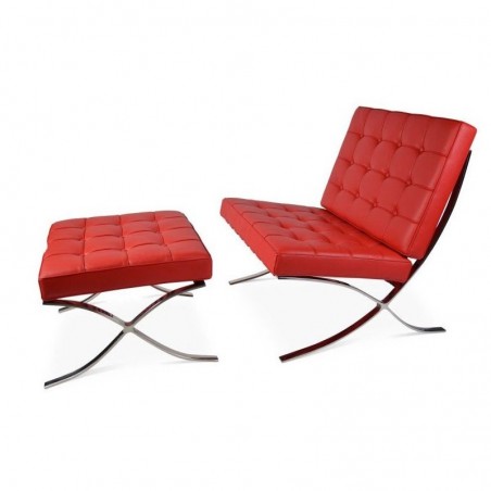 Barcelona Chair Set Rood - Premium