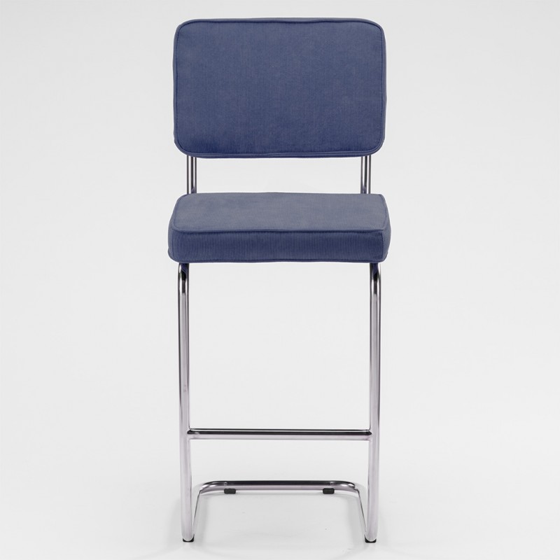 Bruut Ridge Rib barstoel staalblauw RVS